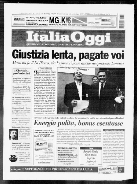 Italia oggi : quotidiano di economia finanza e politica